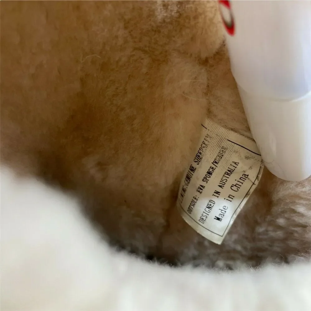 Snow Boot Australia Luxe Collective Tan Shearling Fold Over Size 6 Cozy Winter